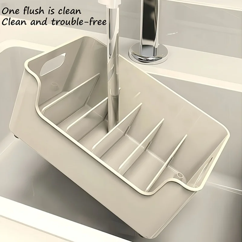 1pc Clear Plastic Seasoning Storage Box with Adjustable Divider | Versatile Kitchen Organizer for Spices, Snacks and Small Items