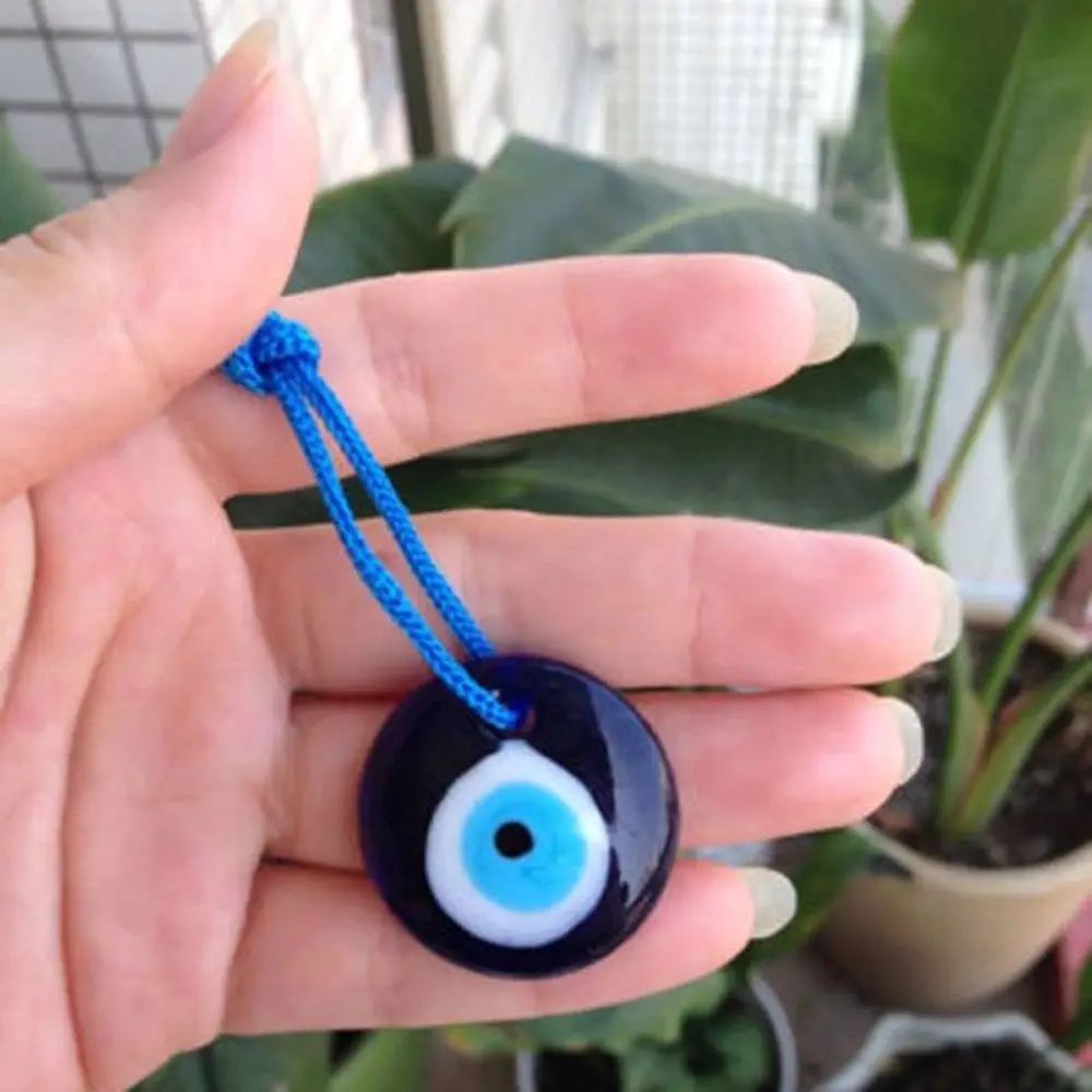 Blue Evil Eye Amulet Car Pendant Turkish Glass Lampwork Trendy Home Office Lucky Charm Pendant Interior Decor Auto Accessories