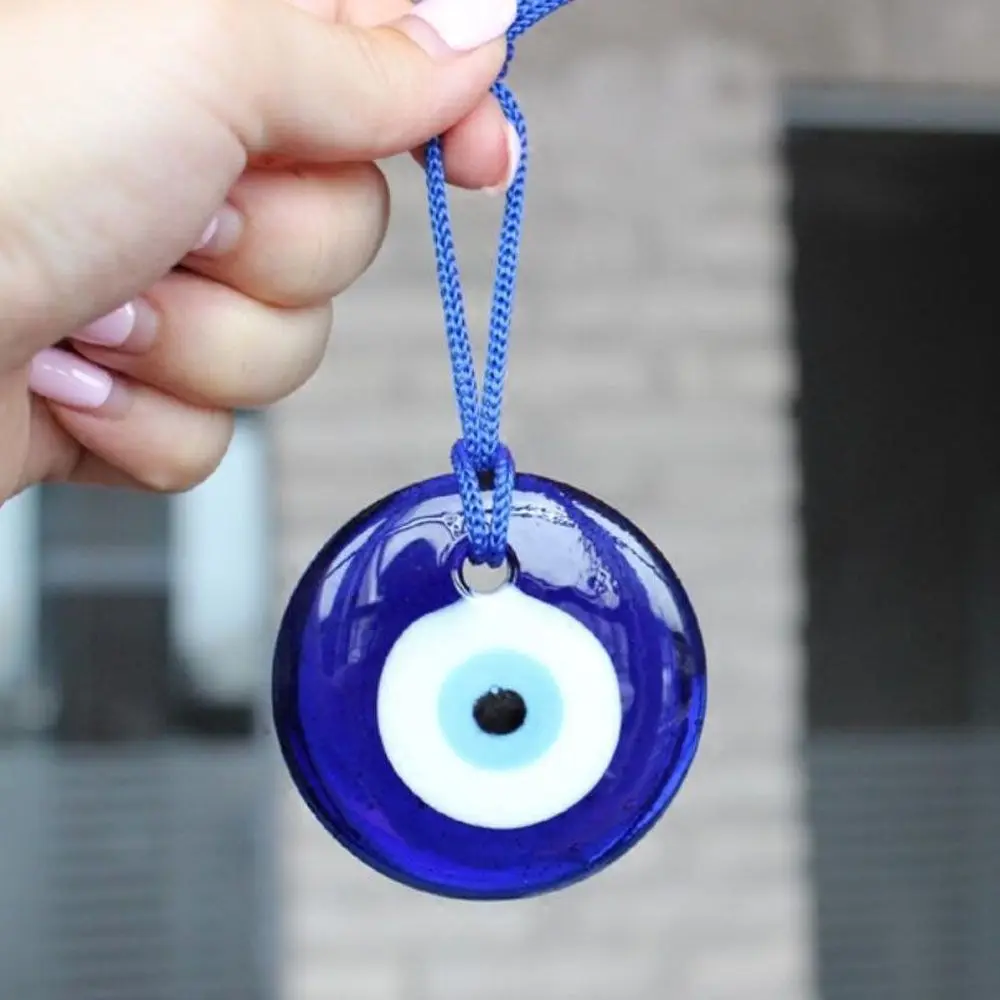 Blue Evil Eye Amulet Car Pendant Turkish Glass Lampwork Trendy Home Office Lucky Charm Pendant Interior Decor Auto Accessories