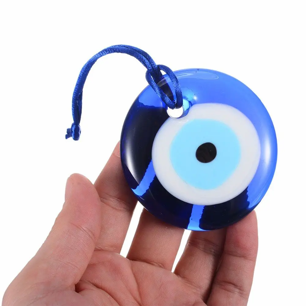 Blue Evil Eye Amulet Car Pendant Turkish Glass Lampwork Trendy Home Office Lucky Charm Pendant Interior Decor Auto Accessories