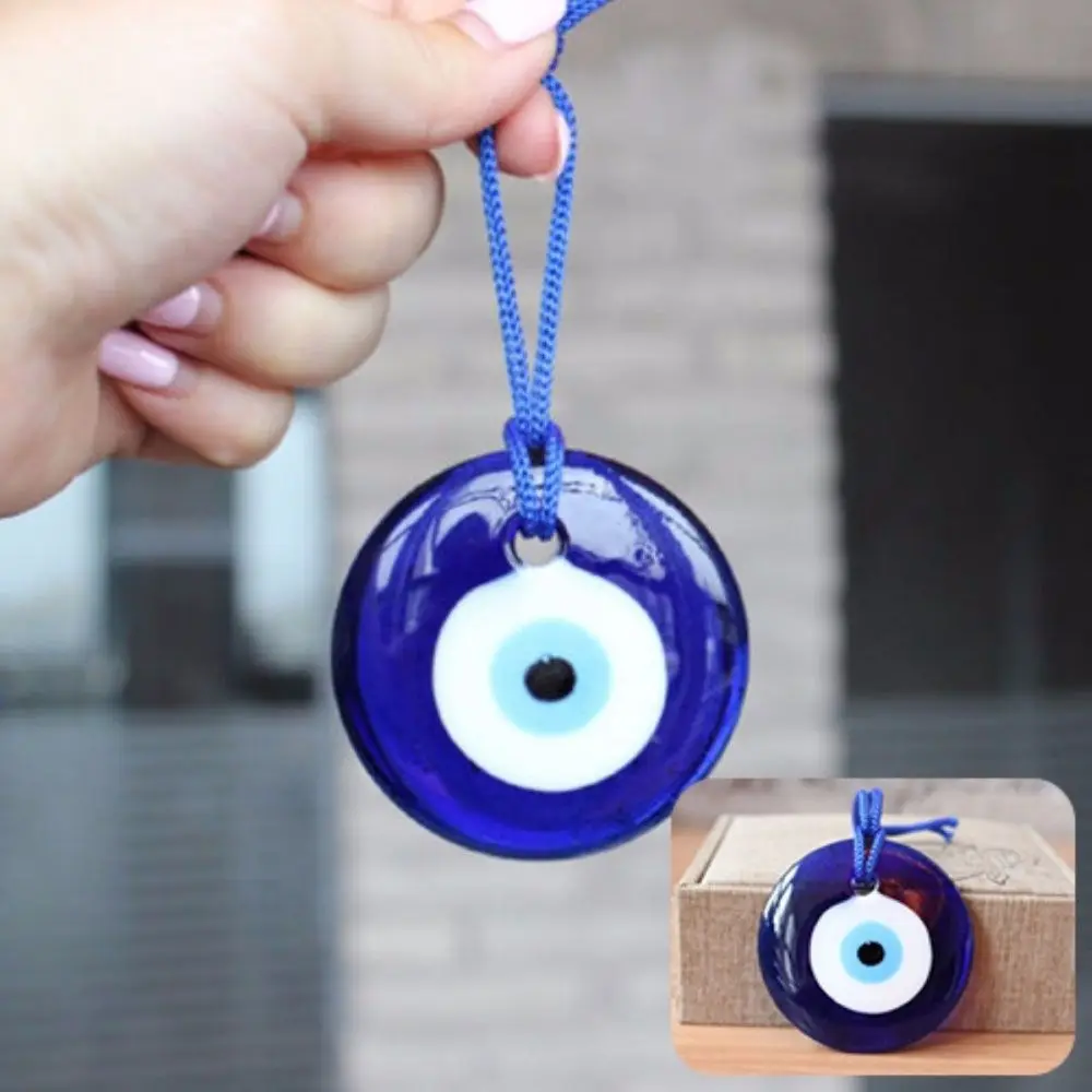 Blue Evil Eye Amulet Car Pendant Turkish Glass Lampwork Trendy Home Office Lucky Charm Pendant Interior Decor Auto Accessories