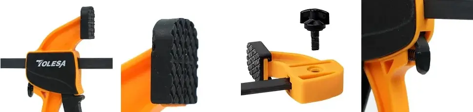 TOLESA 4"/6" Bar Clamps for Woodworking, 2PCS One-Handed Clamp / Spreader, Wood Clamp Set, Light-Duty Quick-Change F Clamp