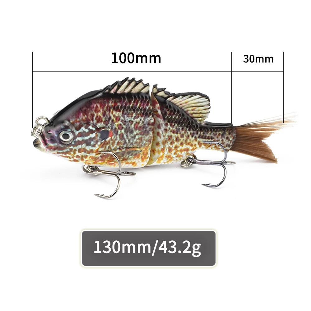 5 Inch Single Joint Bluegill Glide Bait Fish Hard Artificial Fishing Lures Bionic Crankbait Bass Fishing