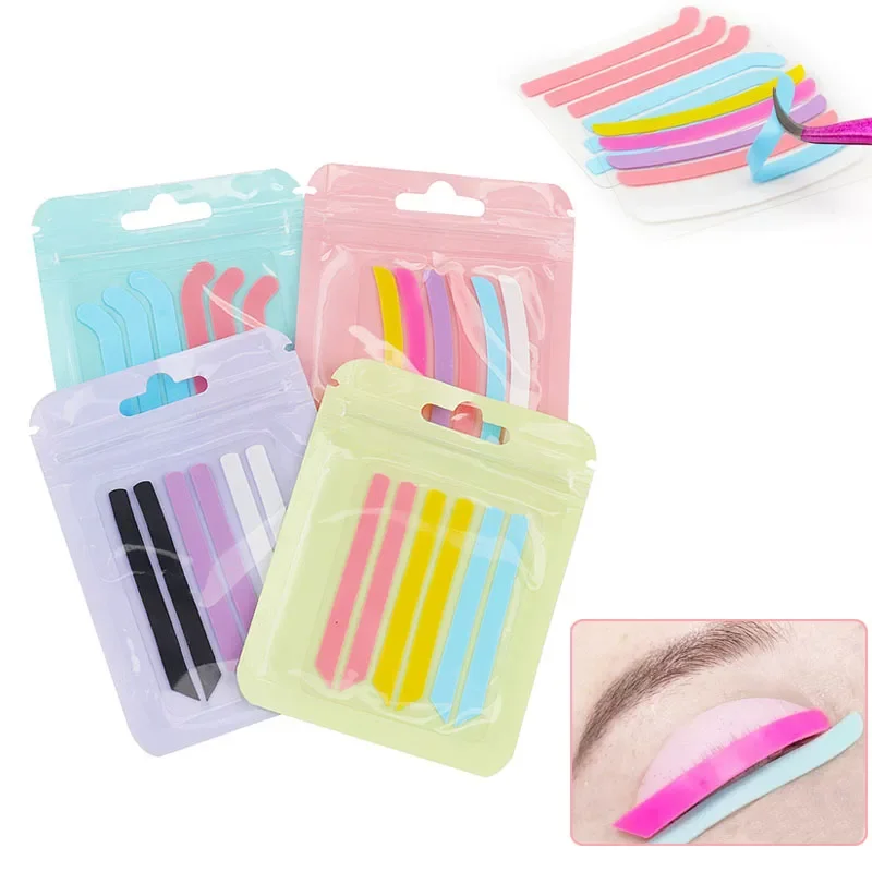 6pcs Eyelash Lifting Silicone Stripe Soft Lashlift Curlers Pads Eye Lash Extension Perm Ribbon Sticky Tape Patch Makeup Tools