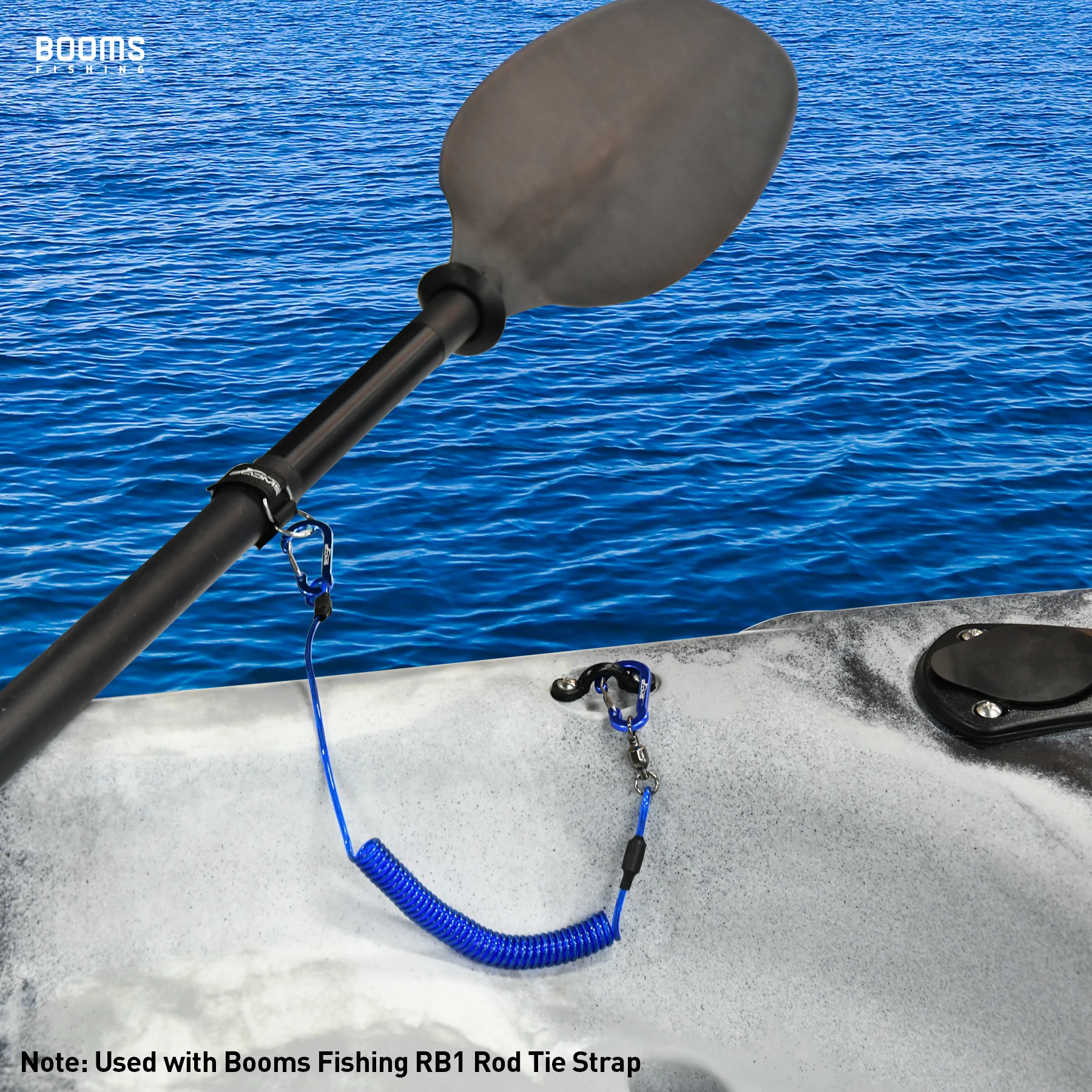 Booms Fishing T02RB1 Fishing Rod Tether Boat Kayak Paddle 2M Heavy Duty Elasticity Lanyard for Fishing Tools Rods Strap 4pcs/Set