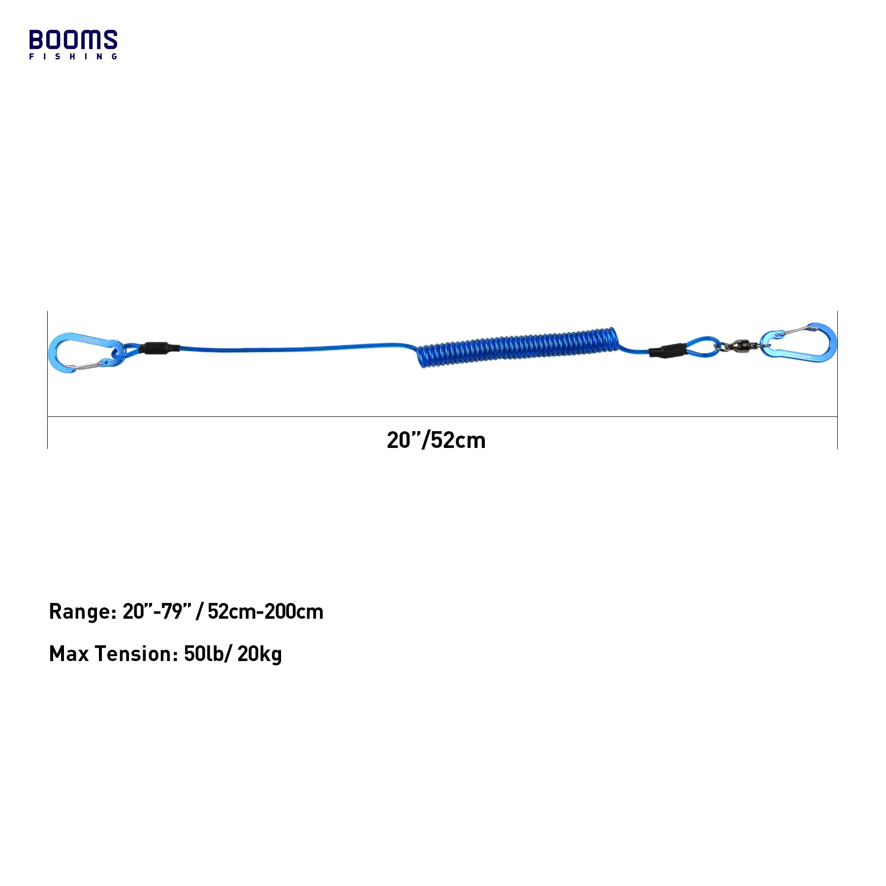Booms Fishing T02RB1 Fishing Rod Tether Boat Kayak Paddle 2M Heavy Duty Elasticity Lanyard for Fishing Tools Rods Strap 4pcs/Set