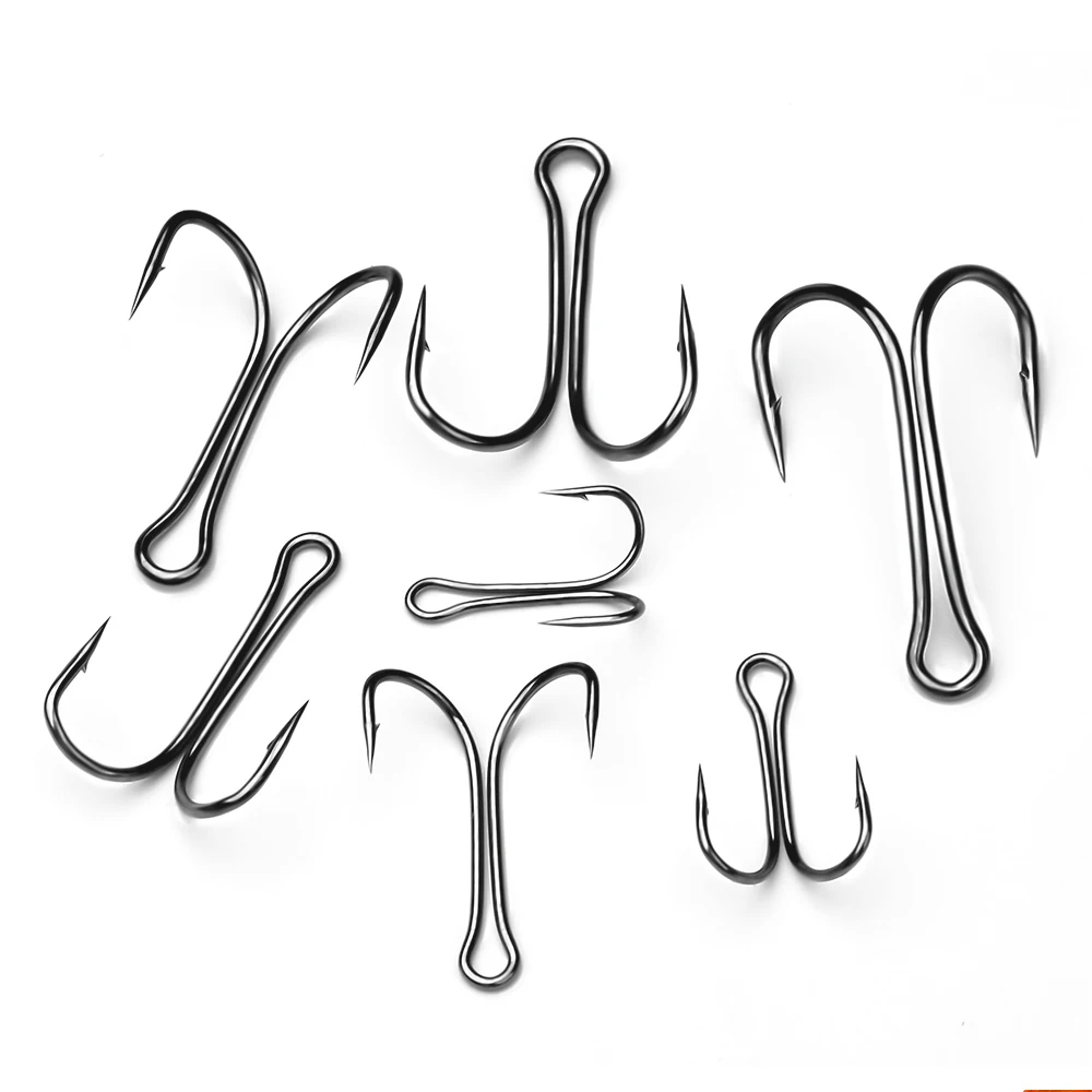 PROBEROS 30pcs Luya Fishing Hook Carbon Steel Barbed Double Hook Fishing Hook Chicken Claw Hook Tied Soft Bait Fish Accessories