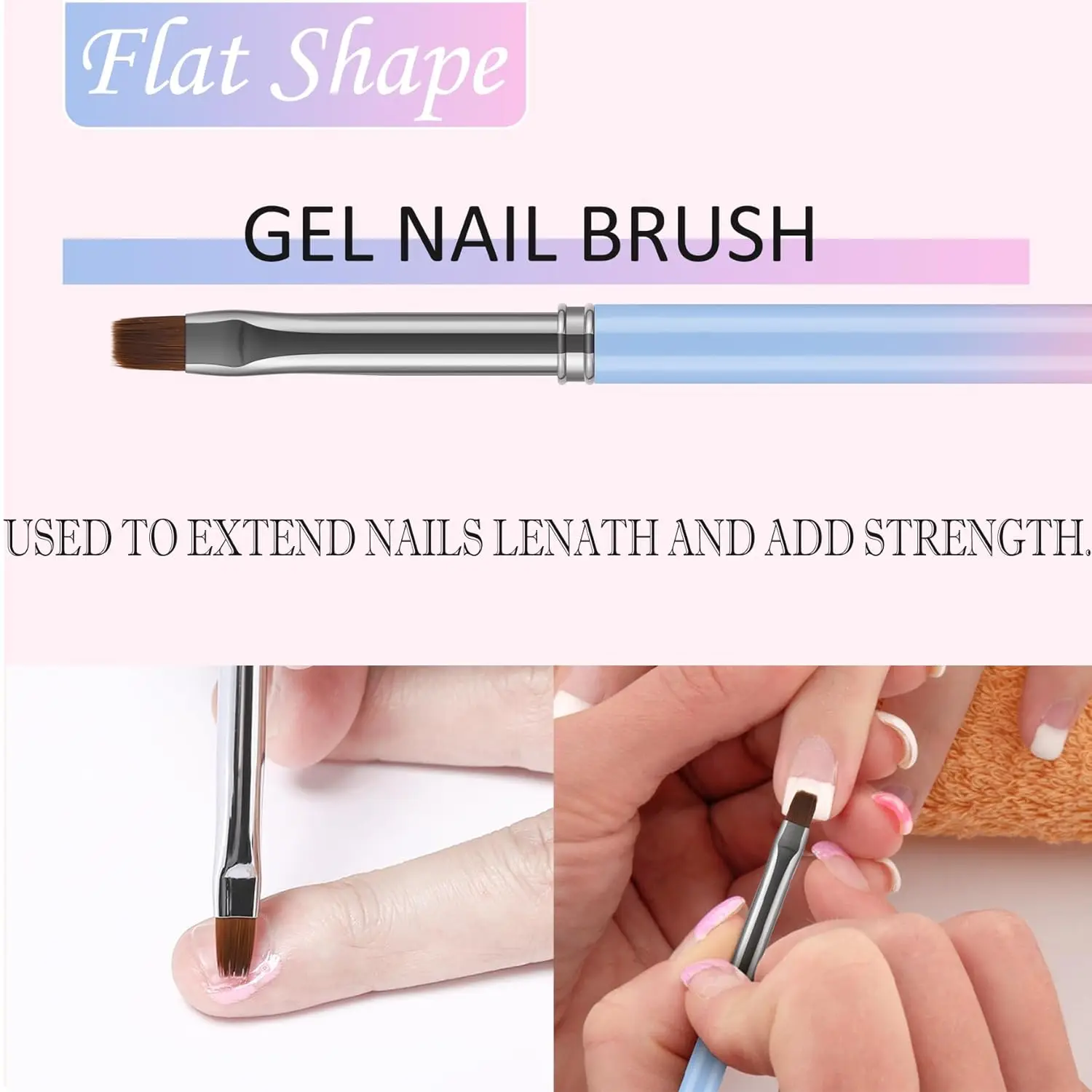 Nail Cleaning Brushes Round Angled Head Acetone Resistant Nail Art Clean Brushes for Polish Cuticles Remover Manicure Clean Up