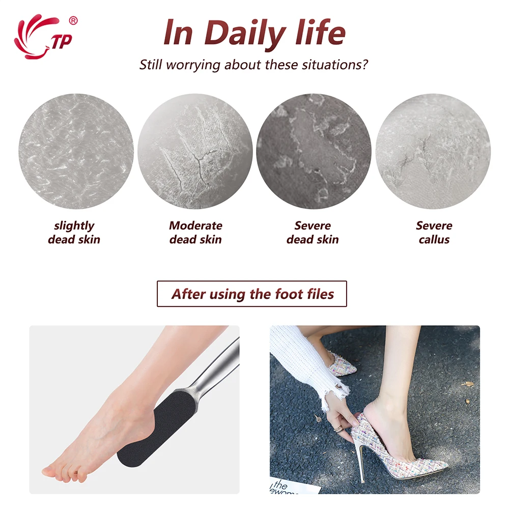 TP 1/20PCS Foot Rasp Profession Feet Care For Hard Dead Skin Callus Remover Pedicure File Replacement For Stainless Steel Handle