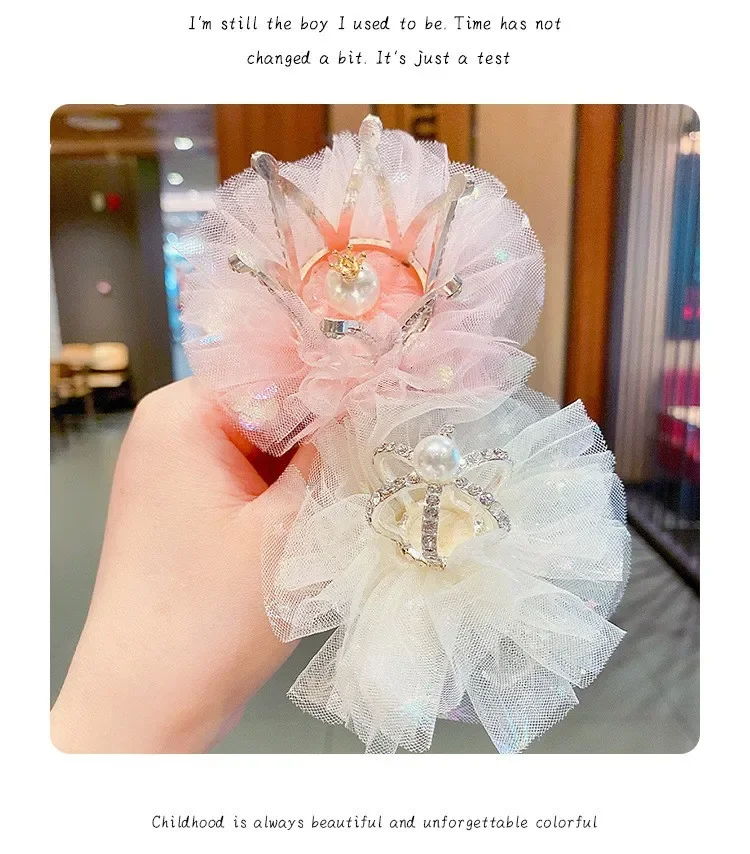 New Princess Children Girl Hairpin Vintage 3D Crown Mesh Hair Clip for Kid Girl Birthday Party Decroative Hair Pin Girls Gift