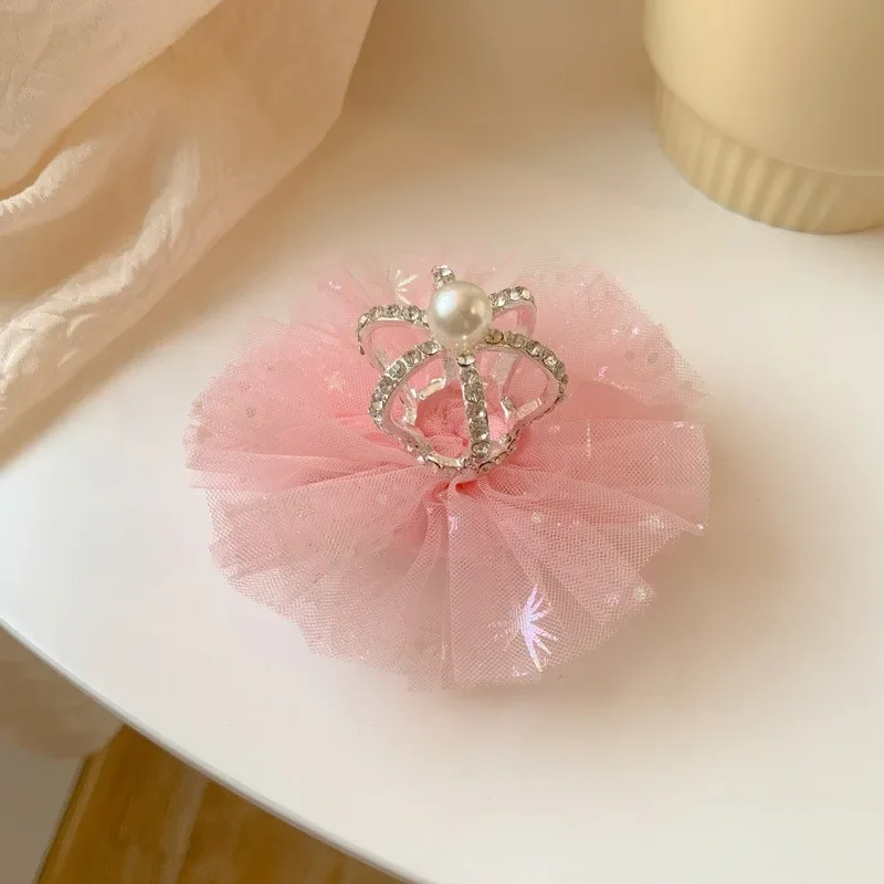 New Princess Children Girl Hairpin Vintage 3D Crown Mesh Hair Clip for Kid Girl Birthday Party Decroative Hair Pin Girls Gift