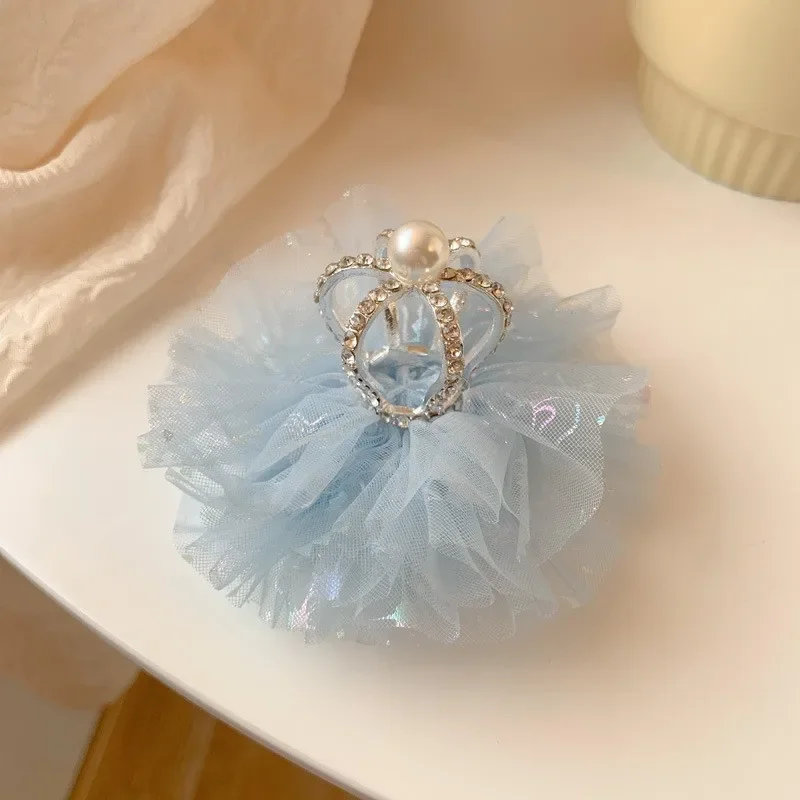 New Princess Children Girl Hairpin Vintage 3D Crown Mesh Hair Clip for Kid Girl Birthday Party Decroative Hair Pin Girls Gift