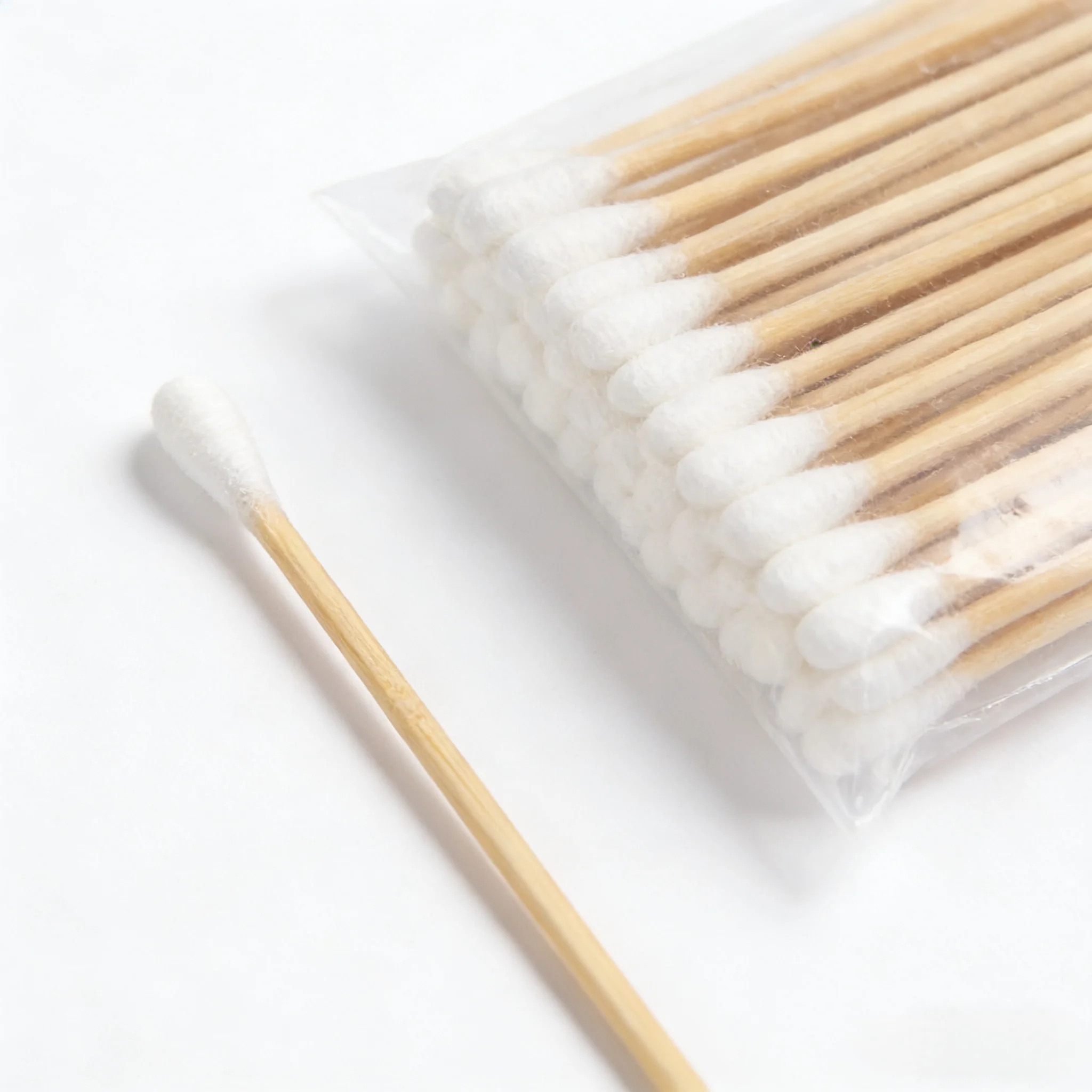100/300PCS 6 Inch Precision Tips Cotton Swabs - Long Wooden Stick Cotton Buds Pointed Cotton Swabs With Case - Cotton