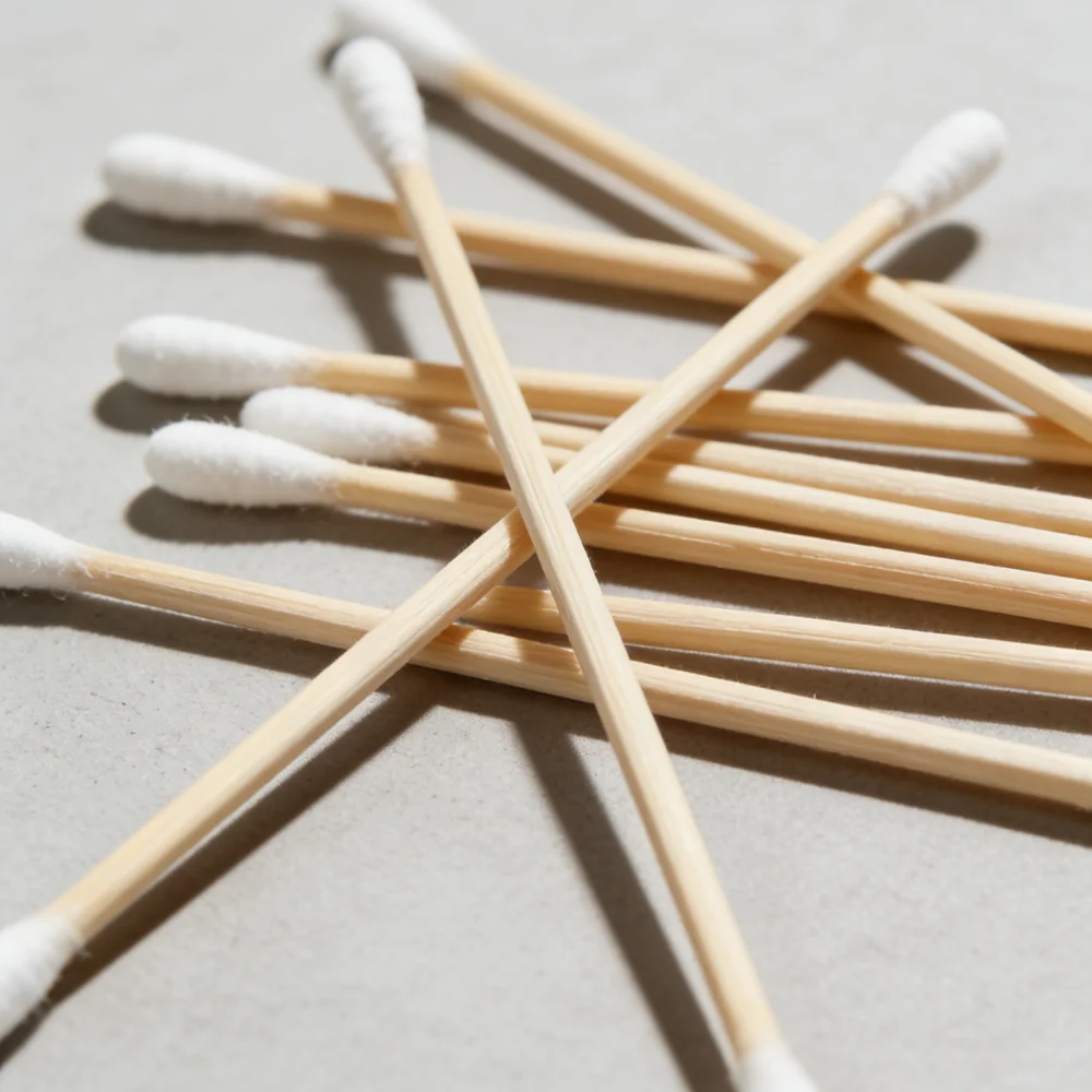 100/300PCS 6 Inch Precision Tips Cotton Swabs - Long Wooden Stick Cotton Buds Pointed Cotton Swabs With Case - Cotton