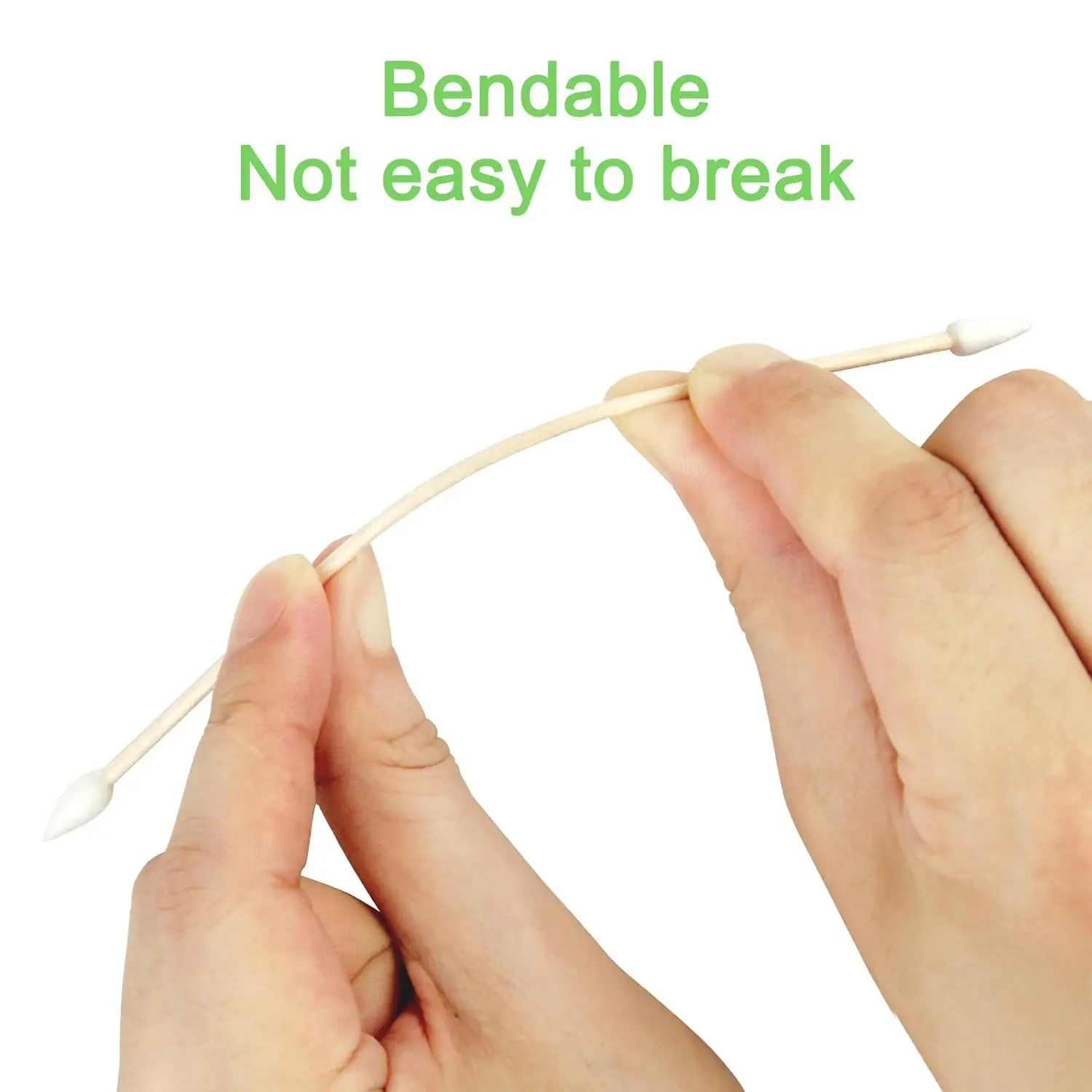 100/300PCS 6 Inch Precision Tips Cotton Swabs - Long Wooden Stick Cotton Buds Pointed Cotton Swabs With Case - Cotton