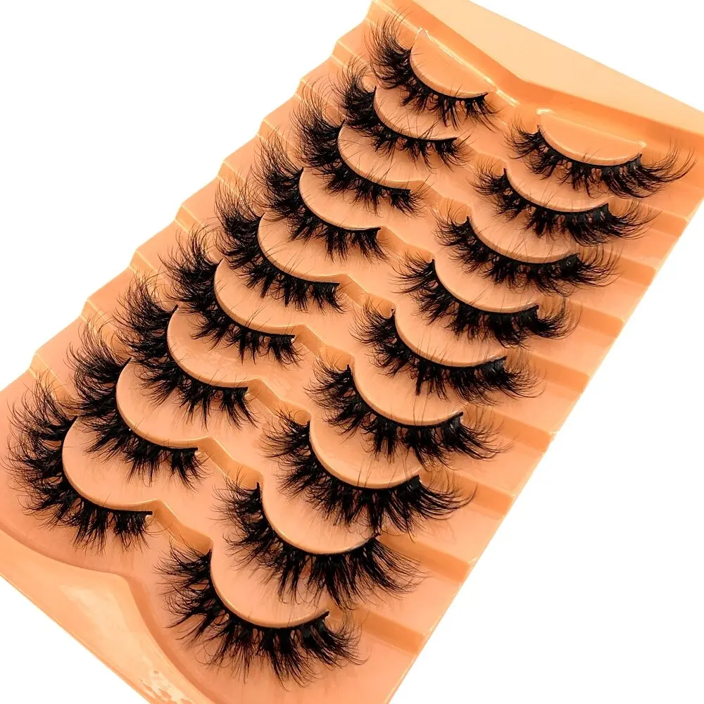 2024 New 9 Pairs Cat Eye Lashes Fluffy Faux Mink Lashes 8D Wispy Lashes Pack Dramatic Long Thick Volume Eyelashes False Eyelas