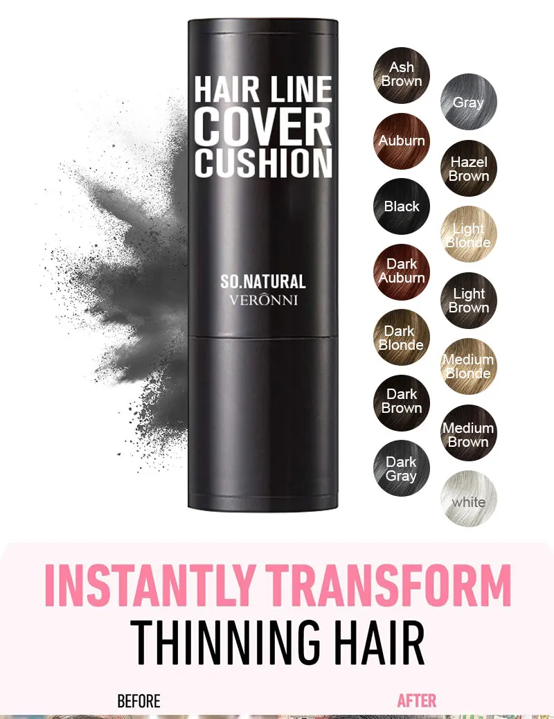 Instant Hairline Powder, Fast Covering Hair Root Concealer, Eyebrow and Beard Lines, and Long-lasting Wind and Sweat Resistant