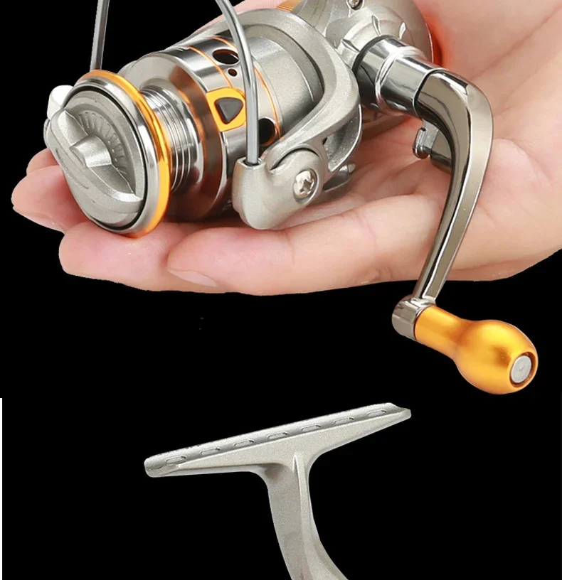 Mini DC150 Series Super Powerful 12+1BB Spinning Fishing Reel 5.2:1 Gear Ratio Metal Mini Durable Fishing Coil Baitcasting Reel