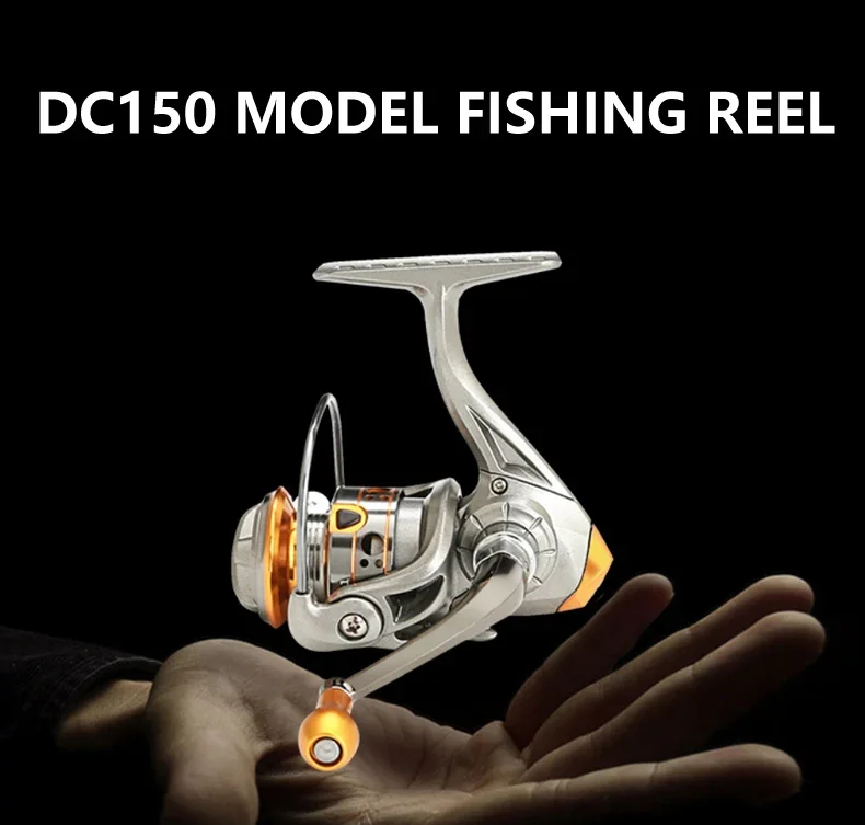 Mini DC150 Series Super Powerful 12+1BB Spinning Fishing Reel 5.2:1 Gear Ratio Metal Mini Durable Fishing Coil Baitcasting Reel