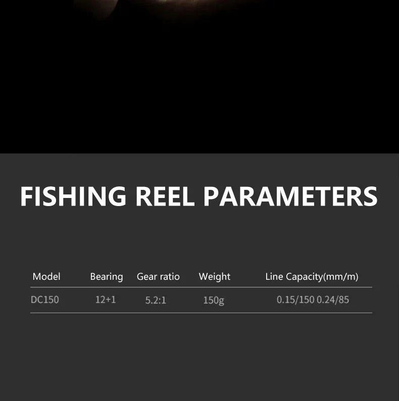 Mini DC150 Series Super Powerful 12+1BB Spinning Fishing Reel 5.2:1 Gear Ratio Metal Mini Durable Fishing Coil Baitcasting Reel