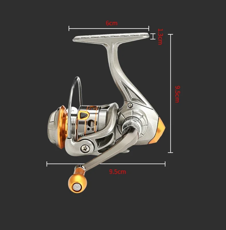 Mini DC150 Series Super Powerful 12+1BB Spinning Fishing Reel 5.2:1 Gear Ratio Metal Mini Durable Fishing Coil Baitcasting Reel