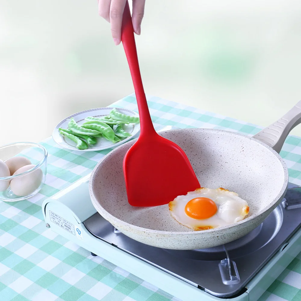 Non-Stick Silicone Turners Spatula Heat Resistant Cooking Shovel Spatula Beef Meat Egg Frying Spatula Spoon Kitchen Utensil New