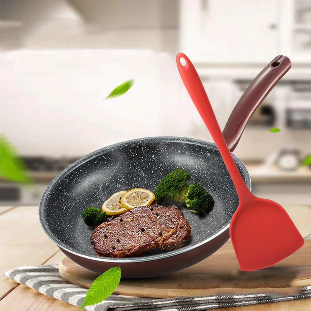 Non-Stick Silicone Turners Spatula Heat Resistant Cooking Shovel Spatula Beef Meat Egg Frying Spatula Spoon Kitchen Utensil New
