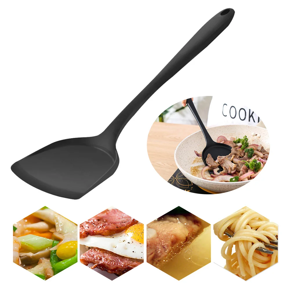 Non-Stick Silicone Turners Spatula Heat Resistant Cooking Shovel Spatula Beef Meat Egg Frying Spatula Spoon Kitchen Utensil New