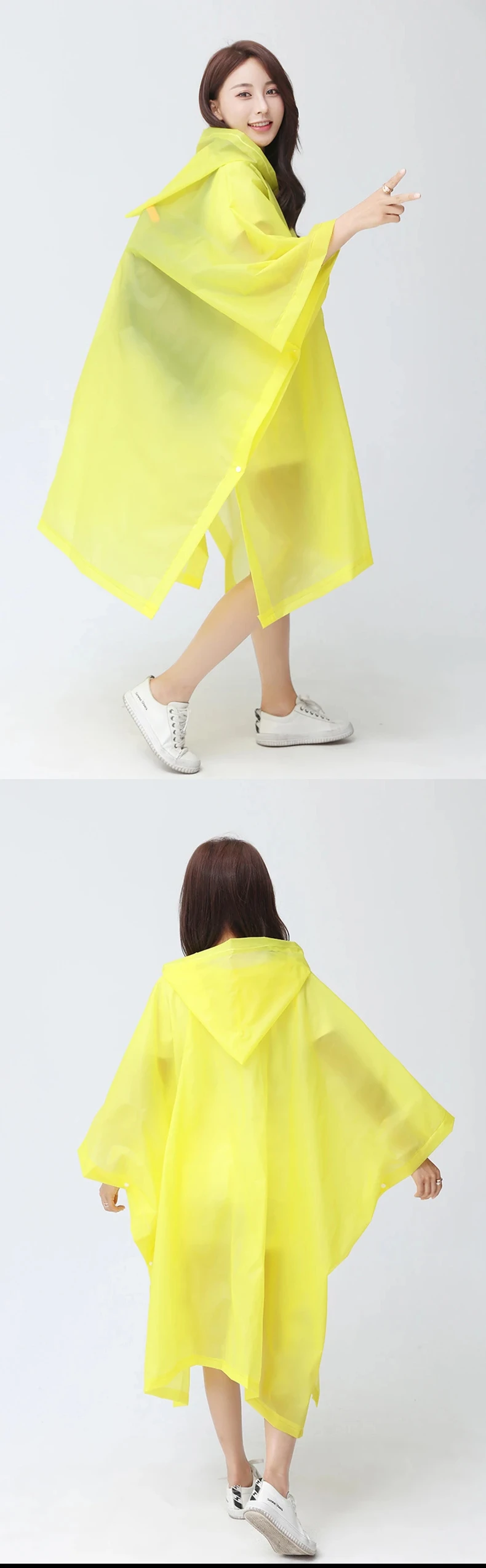 Transparent Windproof Bicycle Motorcycle Raincoat Woman Rain Poncho Impermeable EVA Hiking Raincoats For Man