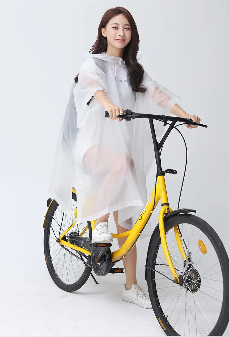 Transparent Windproof Bicycle Motorcycle Raincoat Woman Rain Poncho Impermeable EVA Hiking Raincoats For Man