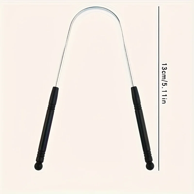 1PC Reusable Stainless Steel Tongue Scraper With Comfort Grip Handle Oral Care Tool, Tongue Cleaner Tongue Scraper