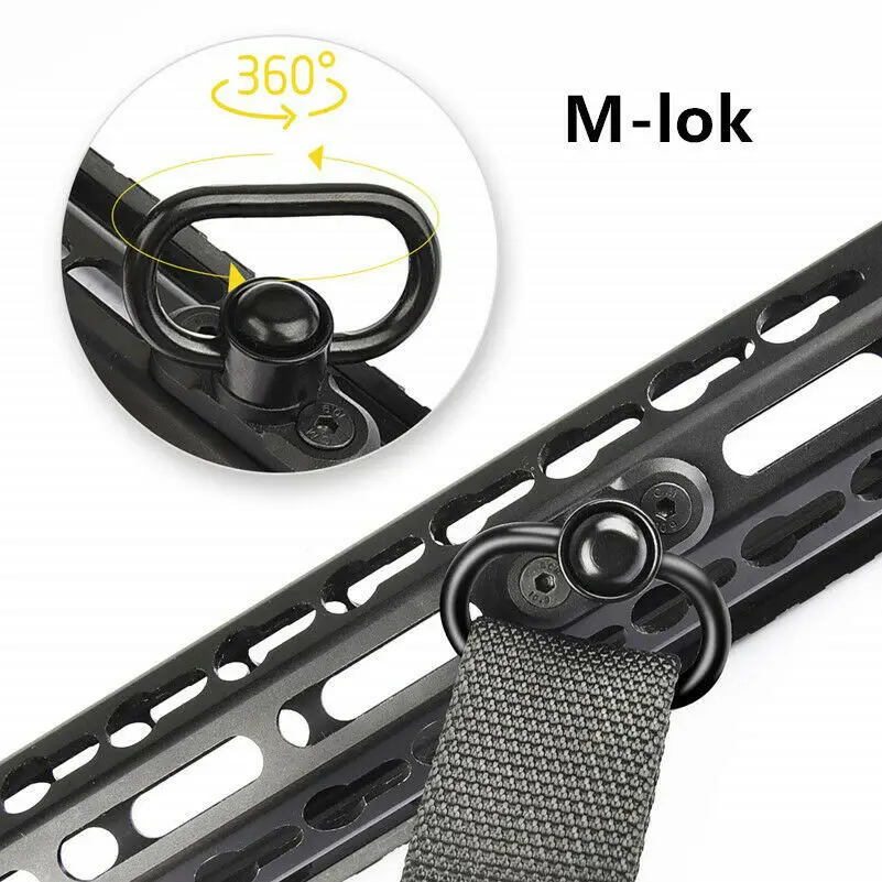 1.25” QD Sling Swivel Mount Heavy Duty Quick Detach Push Button Swivels for Two Point Sling 360°Rotatable Easy to Mount QD Sling