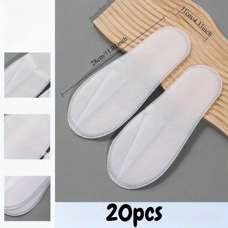 20/50Pcs Luxury Hotel and Spa Slippers - Non-Slip, Comfortable, Disposable Travel Slippers, Individually Packaged. White Fabric Slippers for Men and Women, Perfect for Home, Travel, and Relaxation, Casual Wear | Unisex Slippers | Soft Texture