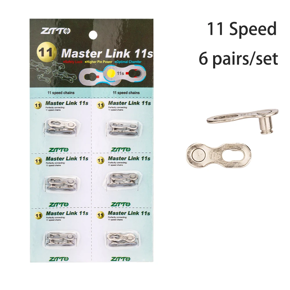 ZTTO 6 Pairs Bicycle Chain Master Link 6/7/8/9/10/11/12 Speed MTB Road Bike Chain Quick Link Connector Lock Quick Release Buckle