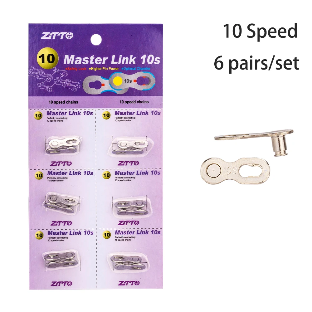 ZTTO 6 Pairs Bicycle Chain Master Link 6/7/8/9/10/11/12 Speed MTB Road Bike Chain Quick Link Connector Lock Quick Release Buckle