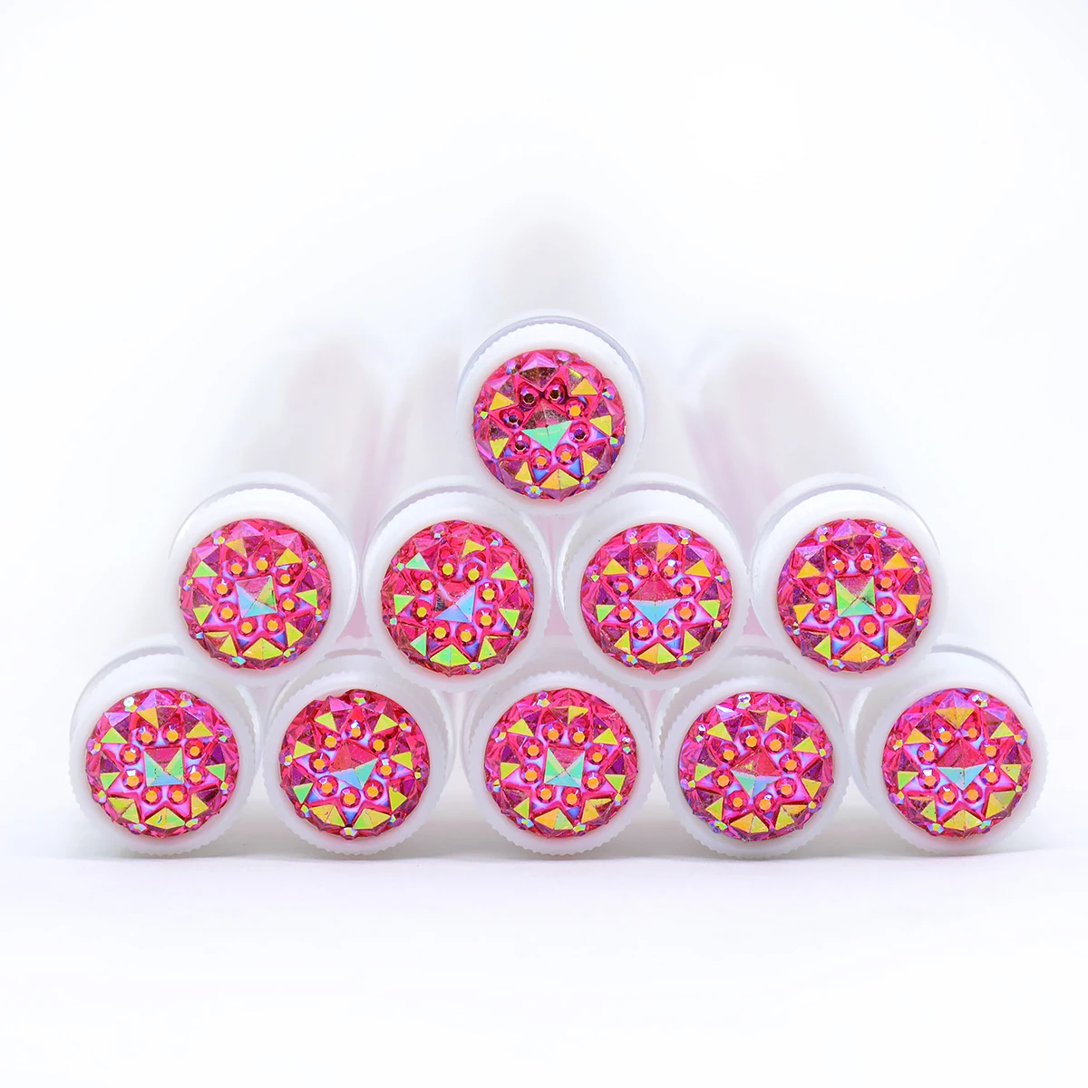 10Pcs Sparkling Reusable Eyelash Brushes Mascara Wand In Tubes Eye Lash Brushes Eyebrow Spoolie Combs With Container Case