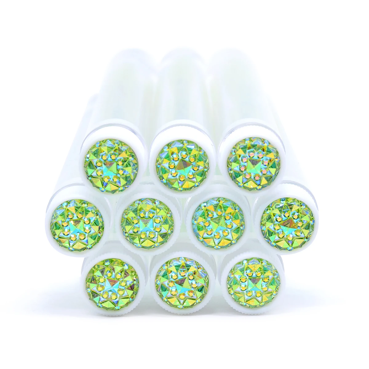 10Pcs Sparkling Reusable Eyelash Brushes Mascara Wand In Tubes Eye Lash Brushes Eyebrow Spoolie Combs With Container Case