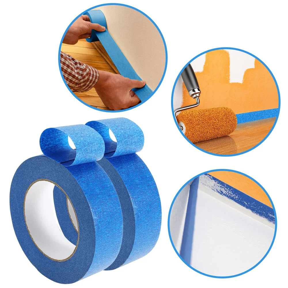 3 Roll/Set Paint Tape Multi-Surface Masking Easy Removal Paint Tape Security Wall Painting Crafts Art Construction Home 20m/Roll