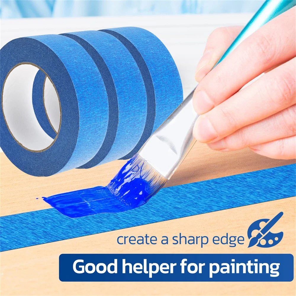 3 Roll/Set Paint Tape Multi-Surface Masking Easy Removal Paint Tape Security Wall Painting Crafts Art Construction Home 20m/Roll