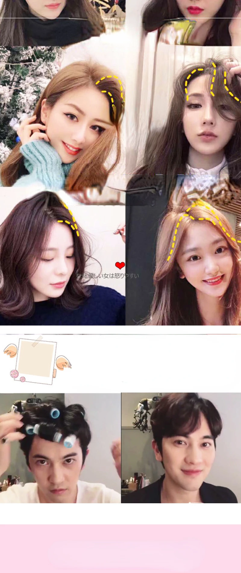 S/M/L Lazy Hair Rollers Hair Curlers Air Bangs Curling Rollers Plastic Self-adhesive Hair Curling Hairdressing Styling DIY Tool