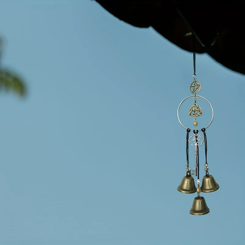 1pc Witch Bell Doorknob Hanging Decorative Wicker Wind Chime Home Decoration