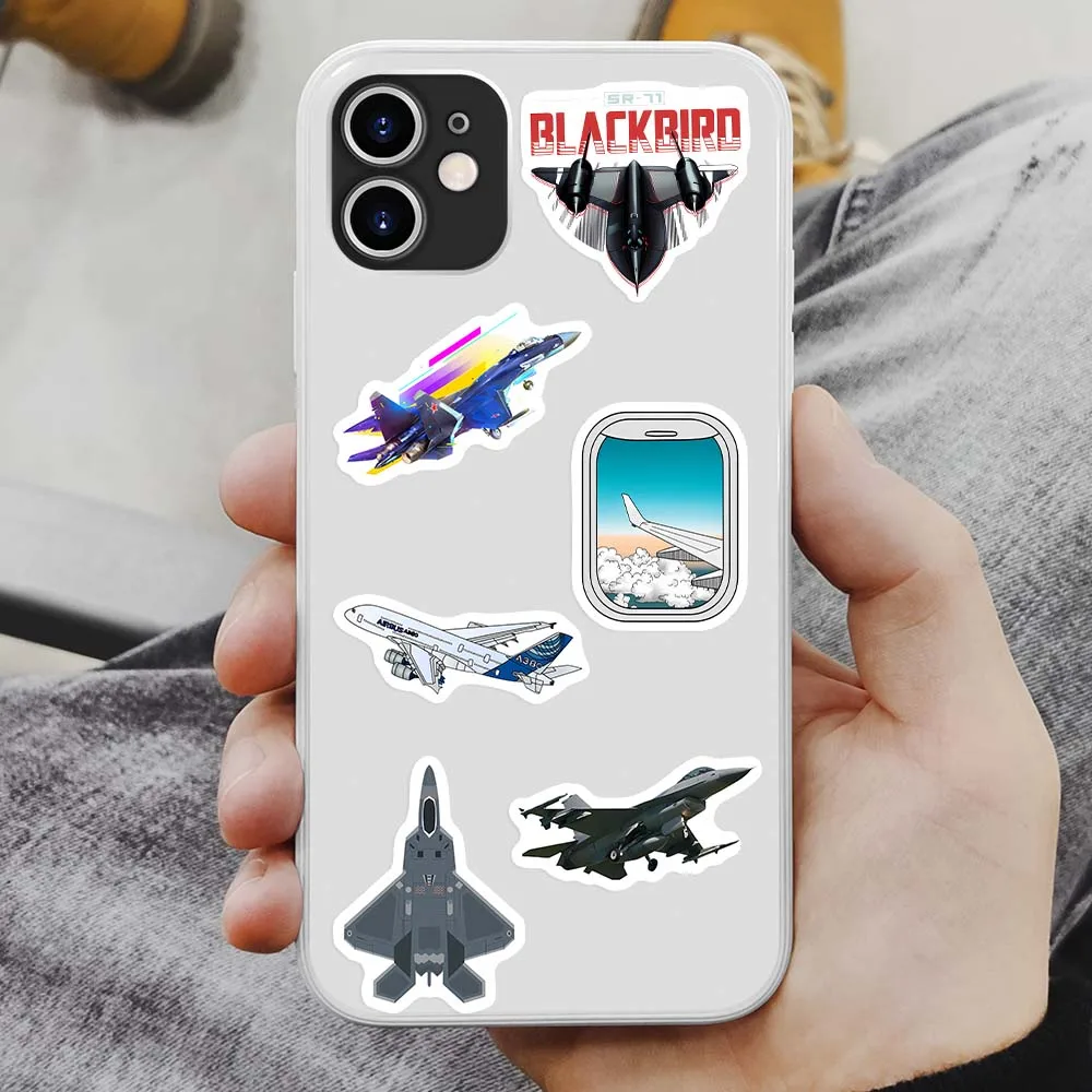 Airplane Collection Stickers Fighter Aircraft Airliner Cool DIY Gift Decal for Phone Laptop Bottles Scrapbook Waterproof Sticker