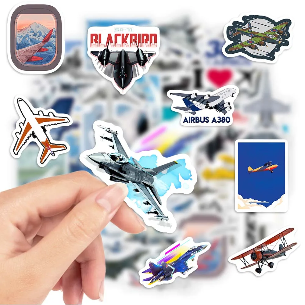 Airplane Collection Stickers Fighter Aircraft Airliner Cool DIY Gift Decal for Phone Laptop Bottles Scrapbook Waterproof Sticker