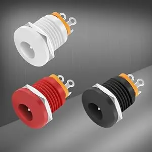 DaierTek 30PCS 2.1mm Barrel Jack 5.5x2.1mm Female DC Power Jack 2.1 X 5.5mm DC Jack Connector 6V 9V 12V DC Jack Panel Mount