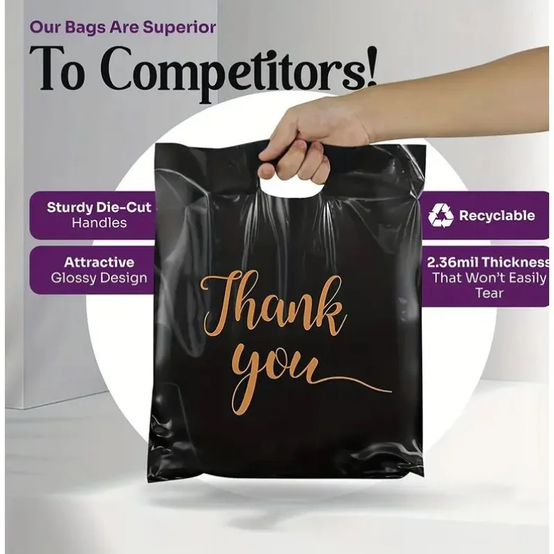10/100PCS Thank You Handbag Product Shopping Bag Candy Gift Candy Packaging Thanksgiving Wedding Birthday Party Decoration