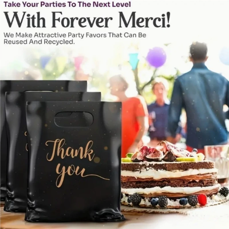 10/100PCS Thank You Handbag Product Shopping Bag Candy Gift Candy Packaging Thanksgiving Wedding Birthday Party Decoration
