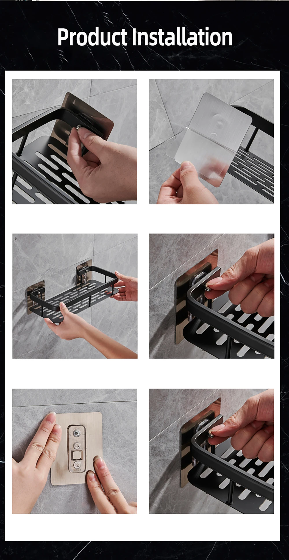 Bathroom Shelf Bathroom Towel Rack Shelves Wall Shower Shampoo Rack No Drill Shelf Bathroom Tripod Storage Rack