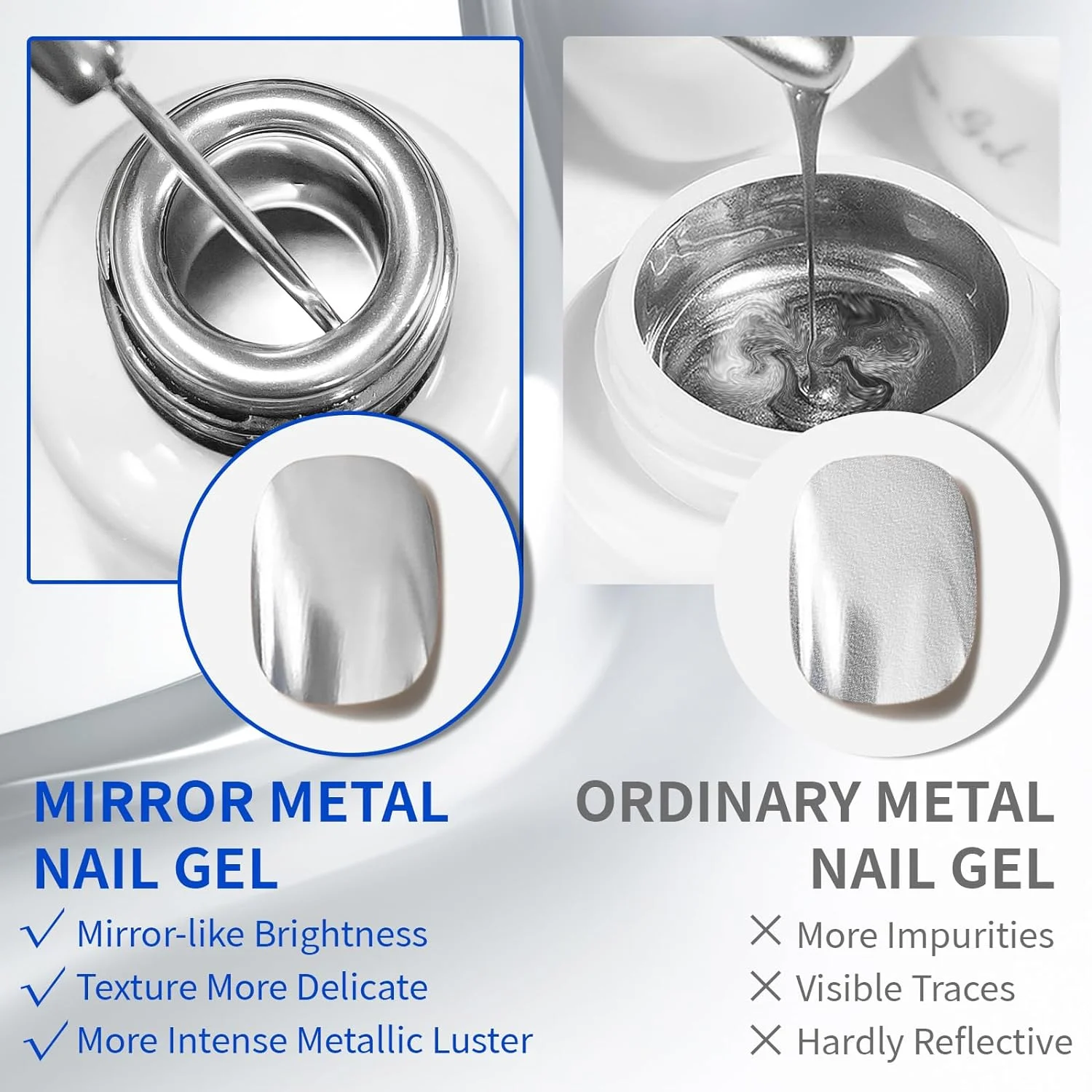 5/8/10/12ml 5D Metallic Painting Nail Gel Silver/Gold Liner Polish Mirror Chrome Effect Gel Nail Polish Soak Off UV/LED Drawing^