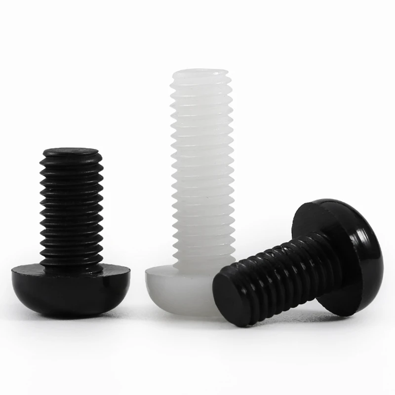 Black White PA66 Nylon Phillips Pan Head Screws M2 M2.5 M3 M4 M5 M6 M8 Metric Thread Plastic Insulation Cross Round Head Bolts