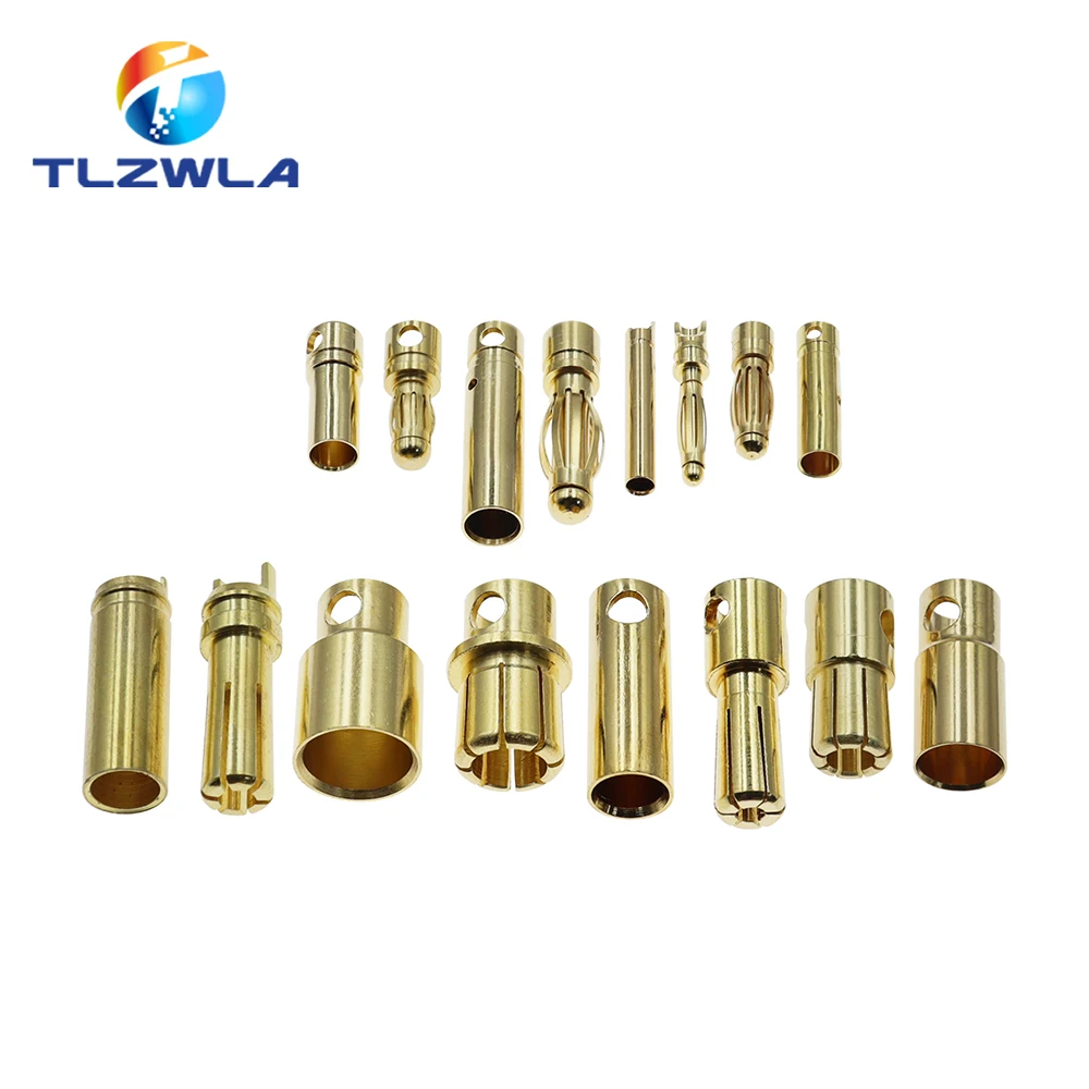 2mm 3mm 3.5mm 4mm 5mm 5.5mm 6mm 8mm RC Battery Gold-plated Bullet Banana Plug High Quality Male Female Bullet Banana Connector